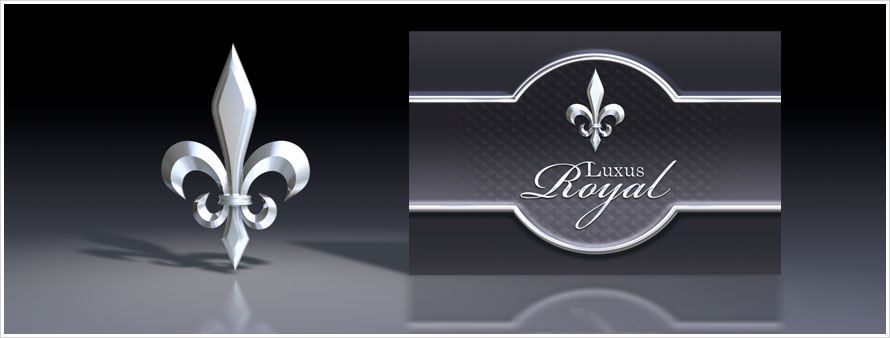 3D-Logo/Firmenlogo/CI in 3D modelliert und animiert für Internetpräsenz | in Adobe Flash integriert | Projekt WWW.LUXUS-ROYAL.DE